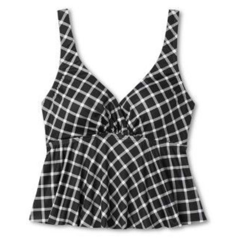 Kona Sol Black and White Bustier Peplum tankini - Picture 6 of 9